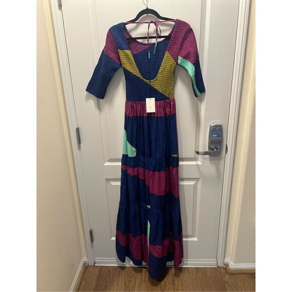 SWF 3/4 sleeves Maxi Dress Color: Reflections Wedding Guest size S NWT $409 - Picture 6 of 8